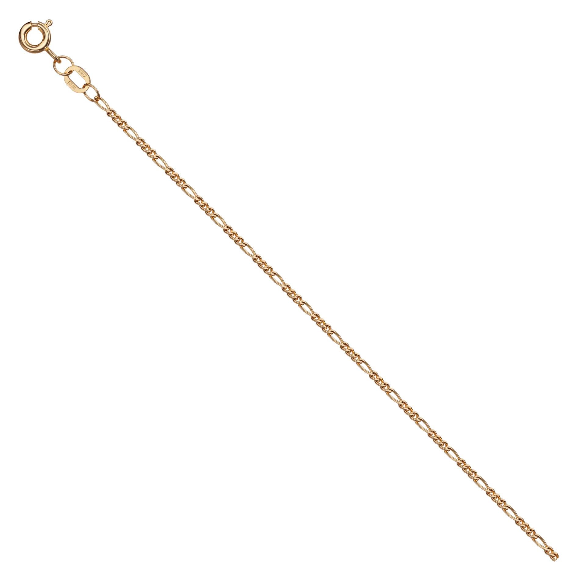 Figaro Tres Bracelet 14ct Gold — 0.40 mm