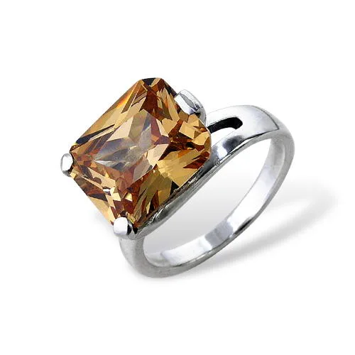 Pure Crystal Silver Ring 925 Sterling Silver