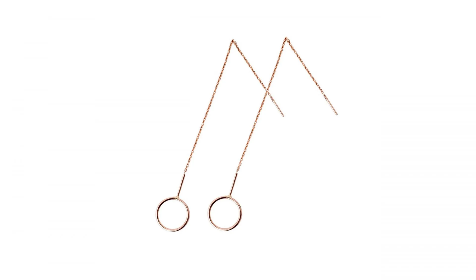 Ring Pull Through Earrings 14ct Rose Gold