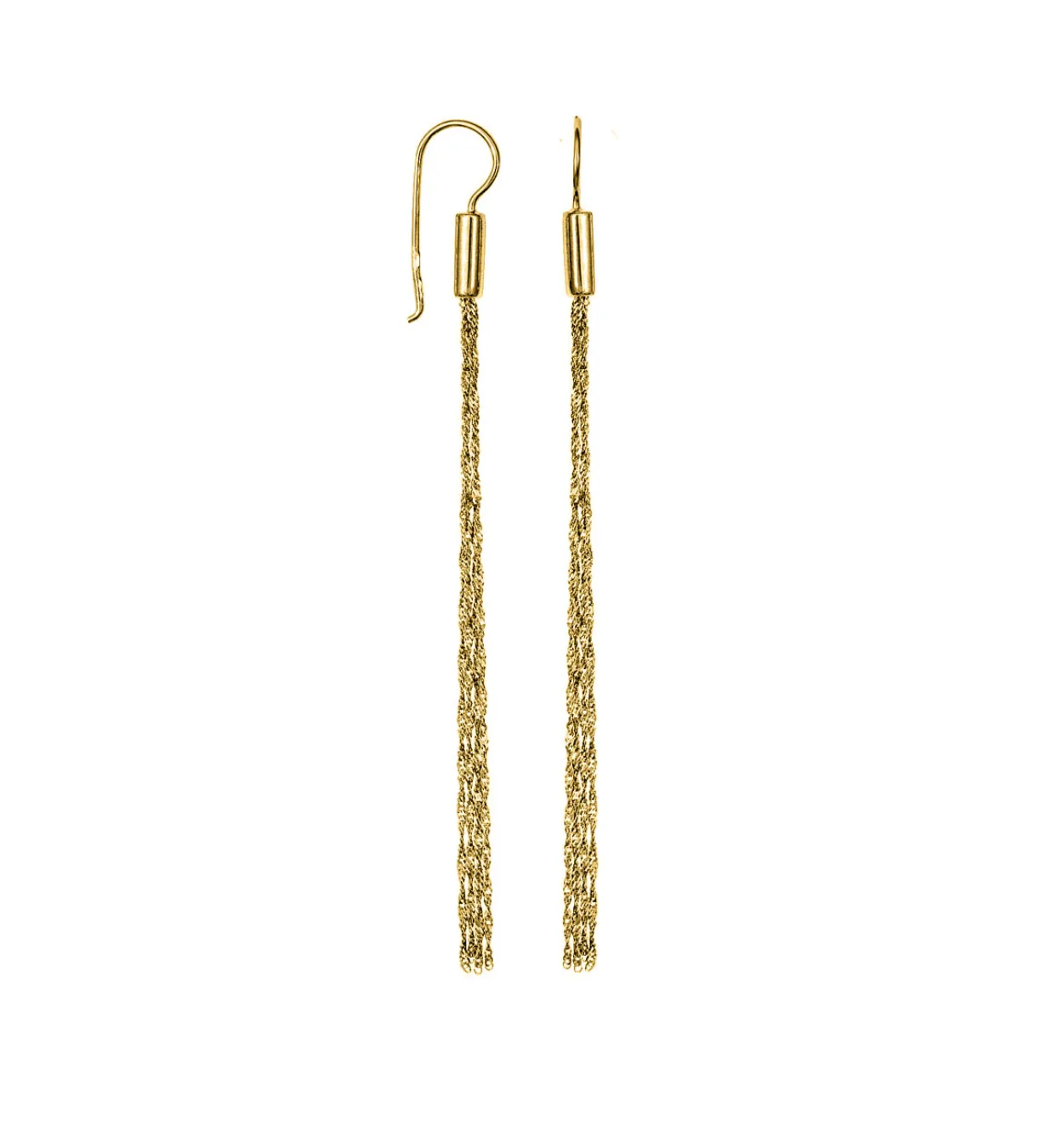 Yellow Gold Tassel Earrings StarDust Collection
