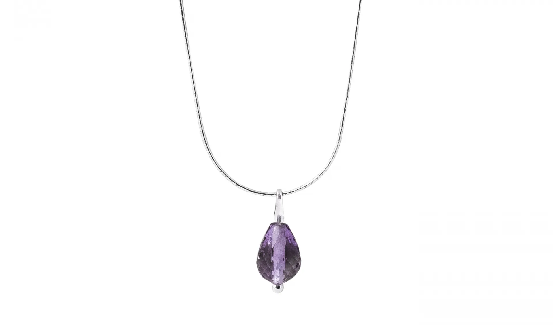 Amethyst Drop Necklace Sterling Silver 925