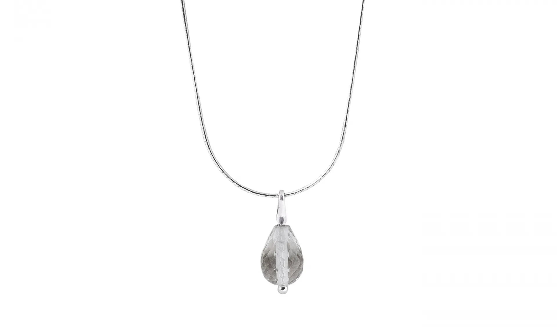 Green Amethyst Drop Necklace Sterling Silver 925