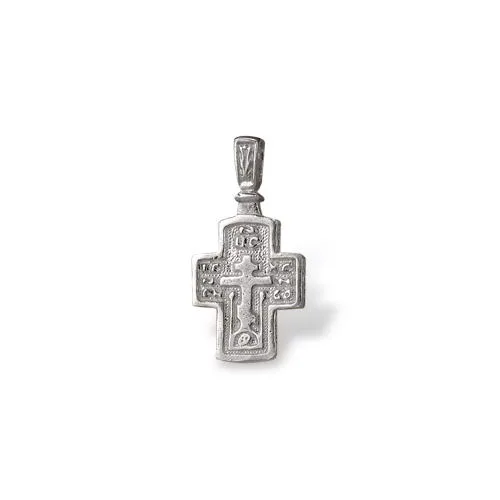 Small Religious Cross Pendant Sterling Silver