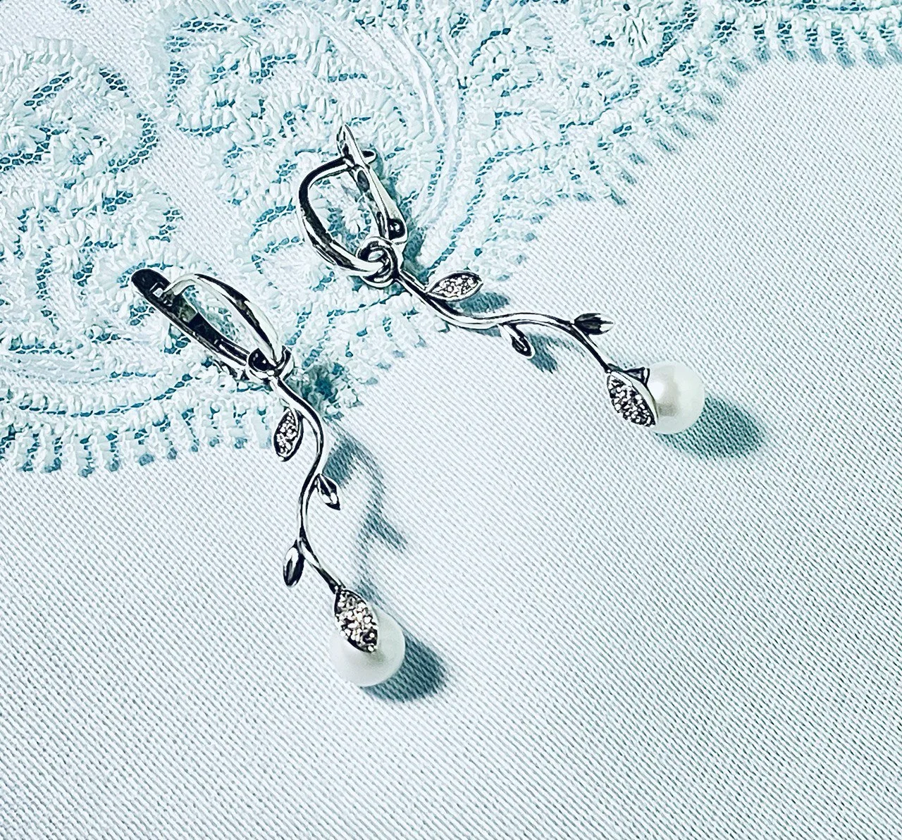 Ivy Pearl Earrings Sterling Silver 925