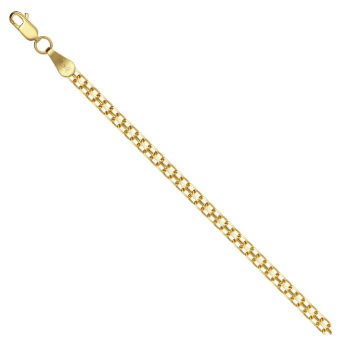 18ct Yellow Gold Diamond Cut Bismarck Bracelet