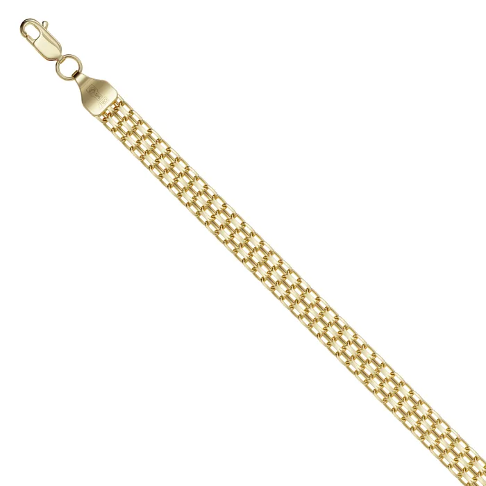 14ct Yellow Gold Diamond Cut Double Bismarck Bracelet
