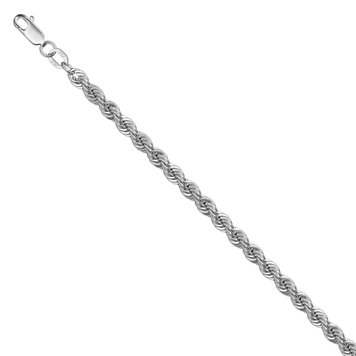 14ct White Gold Diamond Cut Rope Bracelet StarDust
