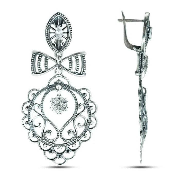 Bow Earrings Sterling Silver 925